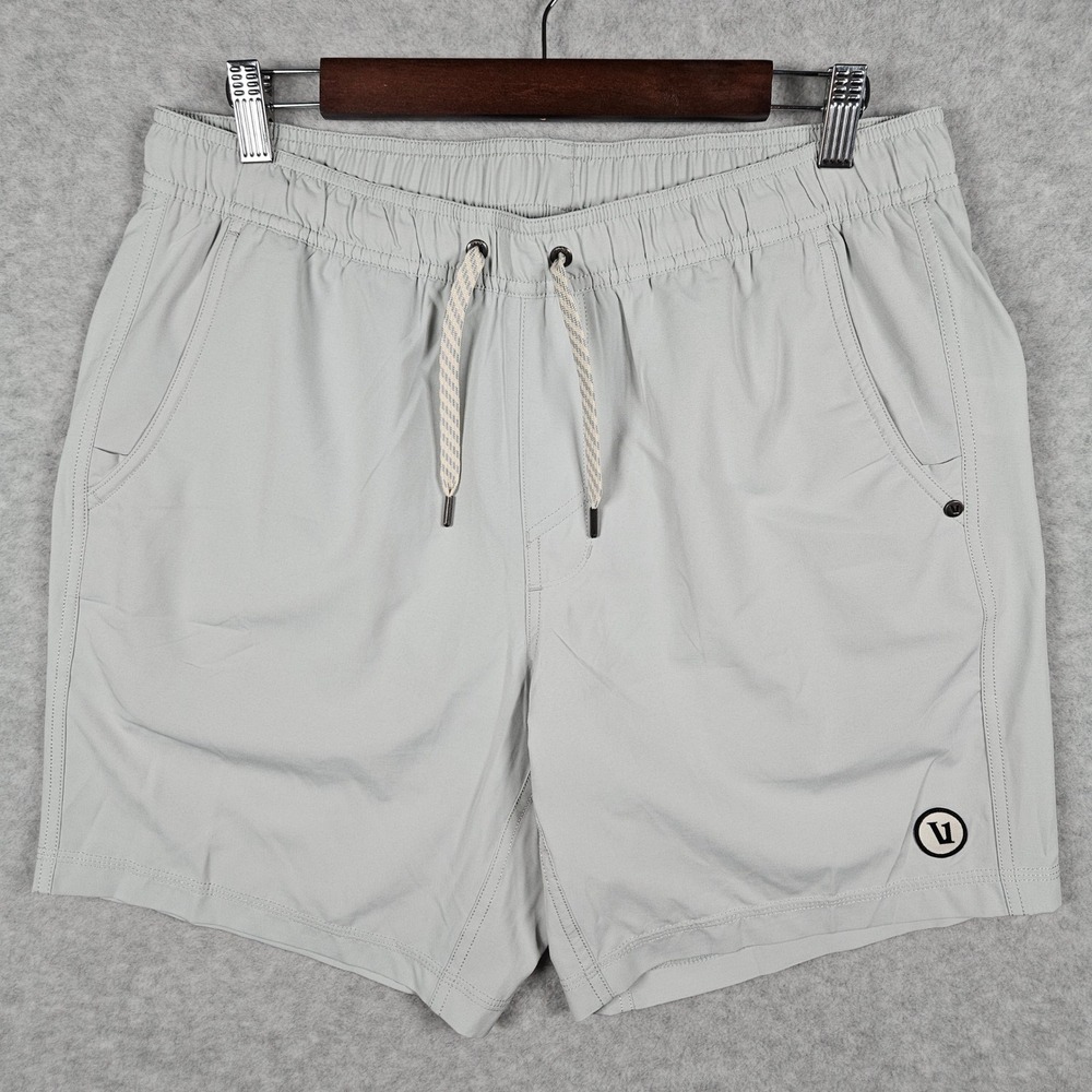 Vuori Kore Shorts Men's Large Gray Athletic Lined Drawstring Running Hybrid V302